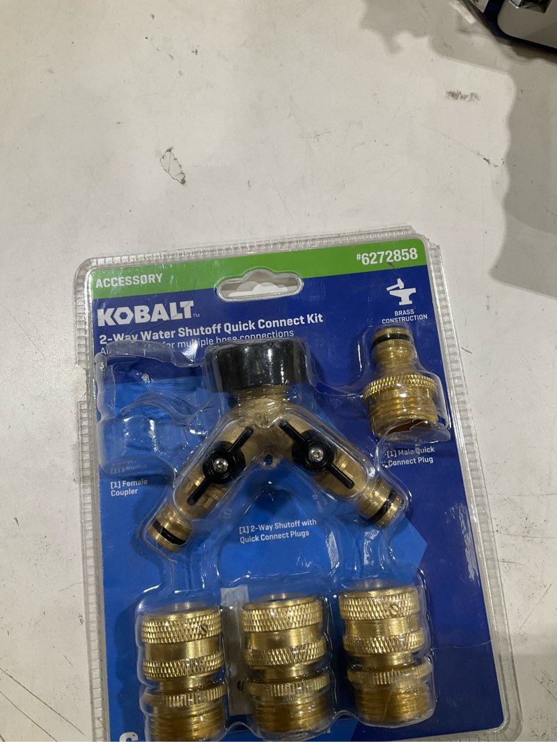 Condition photo showing As Is for kobalt brass quick connector set