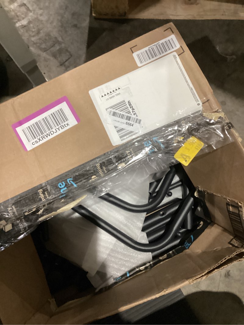 Condition photo showing As Is for Clothes Racks for Hanging Clothes, Rolling Garment Rack, Clothing Rack with Wheels and Hooks, Double Rod Clothes Rack with Shelves, for Bedroom, Living Room, Laundry Room Black TYM07BB