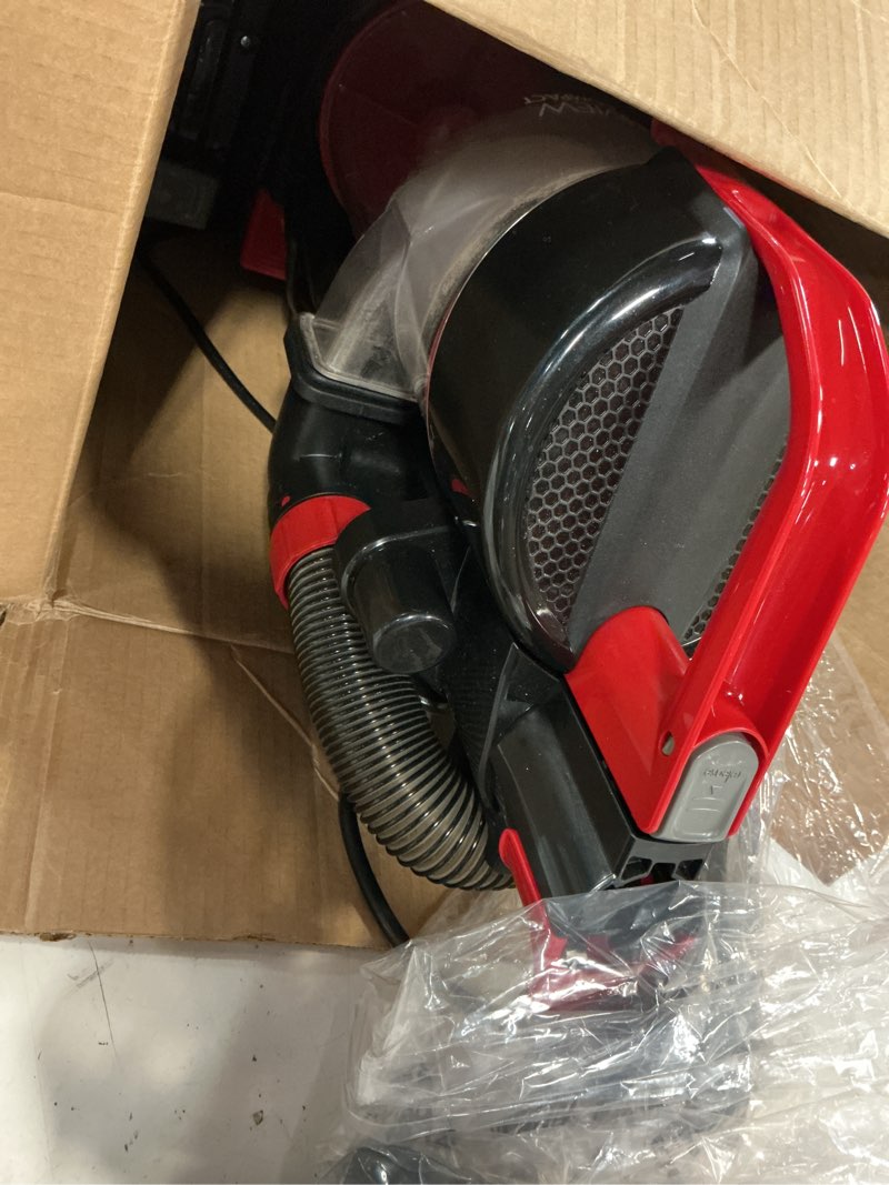 Condition photo showing As Is for bissell cleanview compact upright vacuum, lightweight design for apartments & dorms, powerful suction with removable extension wand & scatter-free technology, 3508