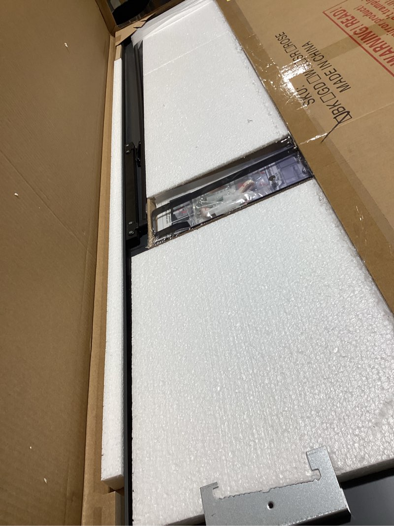 Condition photo showing Good Condition for 57x20 door hanging full length mirror, floor stand (height 5.7ft just body in1.3ft) wall mounted metal frame rectangle dressing mirrors for bedroom living room 57 inch black black 57"l x 20"w