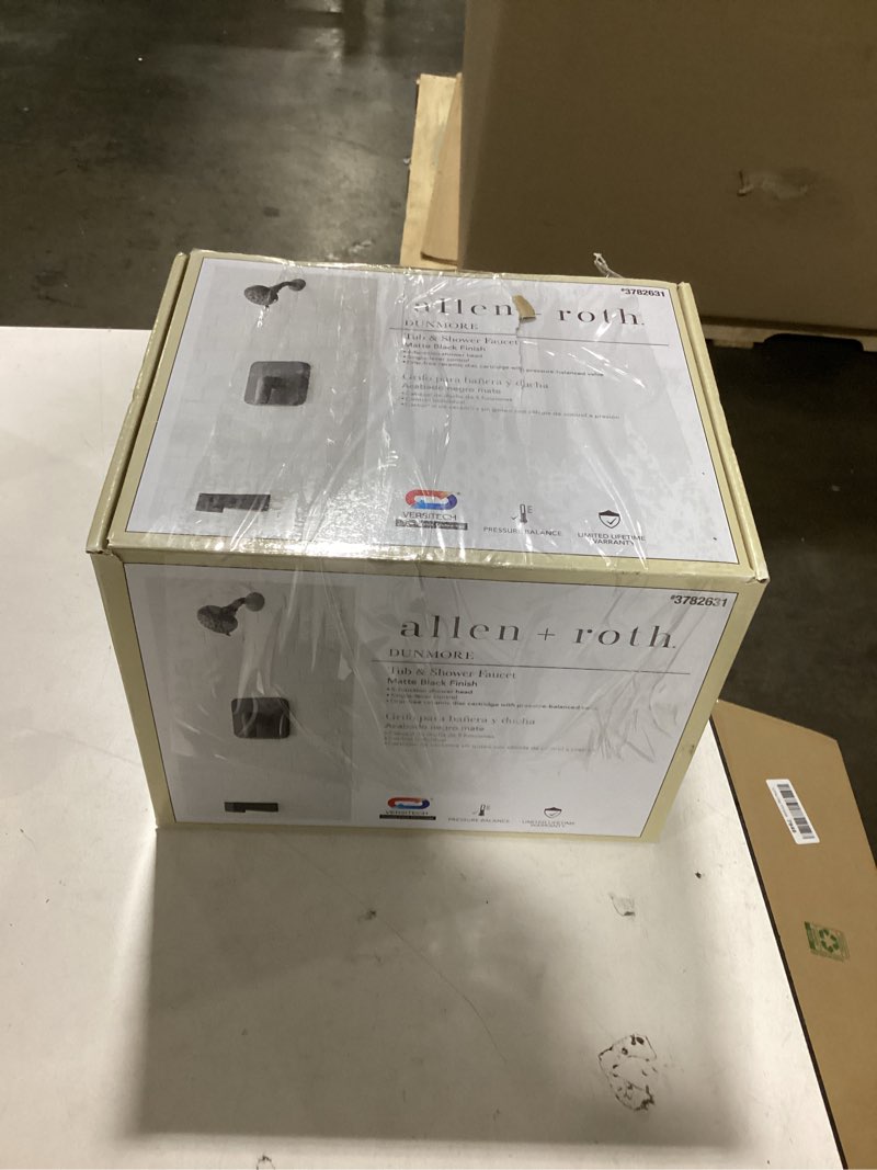 Condition photo showing Good Condition for  allen + roth Dunmore Matte Black 1-handle Multi-function 3.752-in Round Bathtub and shower Faucet ( Valve Included )