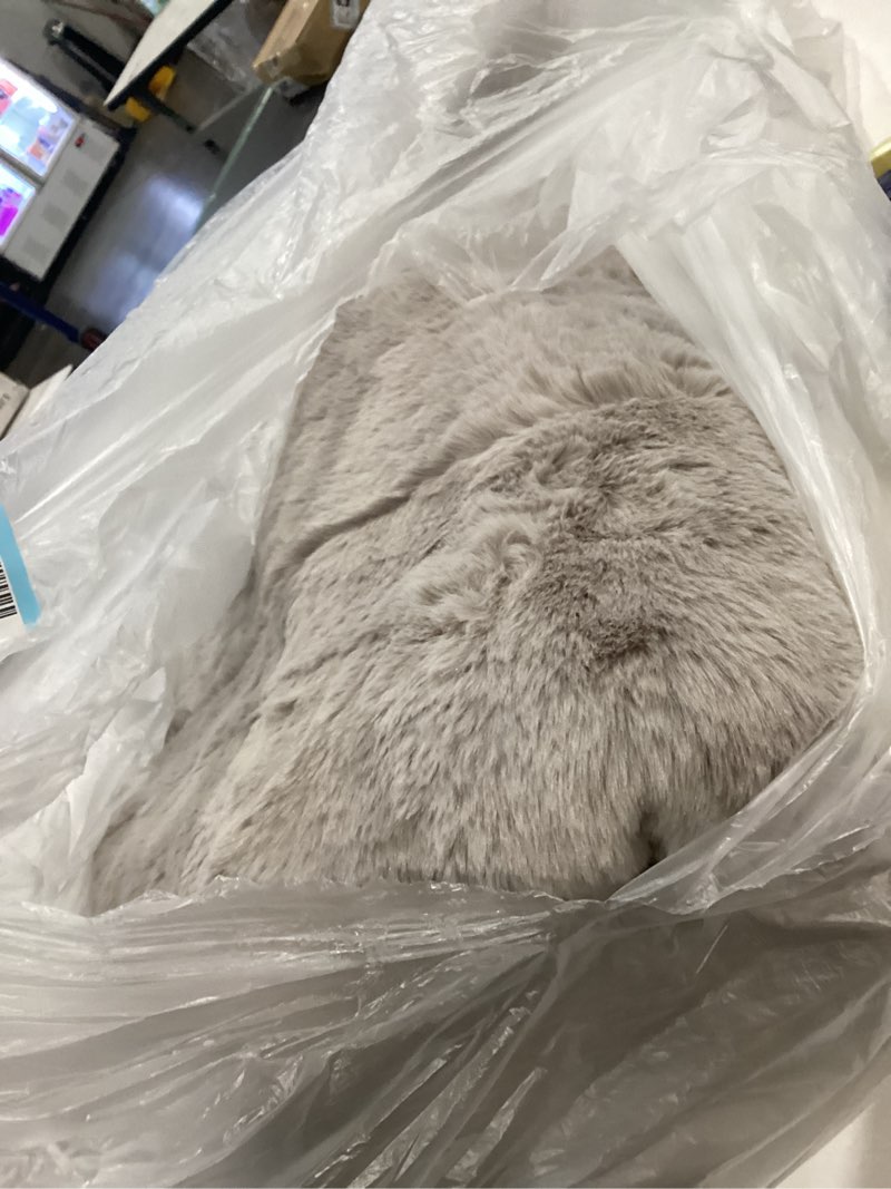 Condition photo showing Good Condition for similar not exact******     ultra soft faux rabbit fur rug 3x5, machine washable area rugs for bedroom fluffy rugs for living room, no-shedding carpet sheepskin rug grey