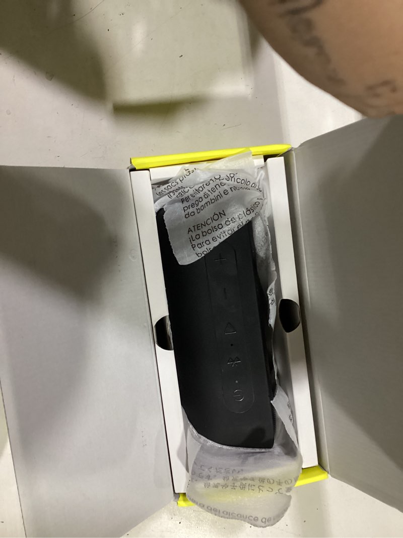 Condition photo showing As Is for tribit xsound go bluetooth speaker, 16w portable wireless speaker with loud sound, 24h playtime, ipx7 waterproof, custom eq, xbass, bt5.3, tws pairing, type-c, outdoor/home/travel/beach/shower (black)