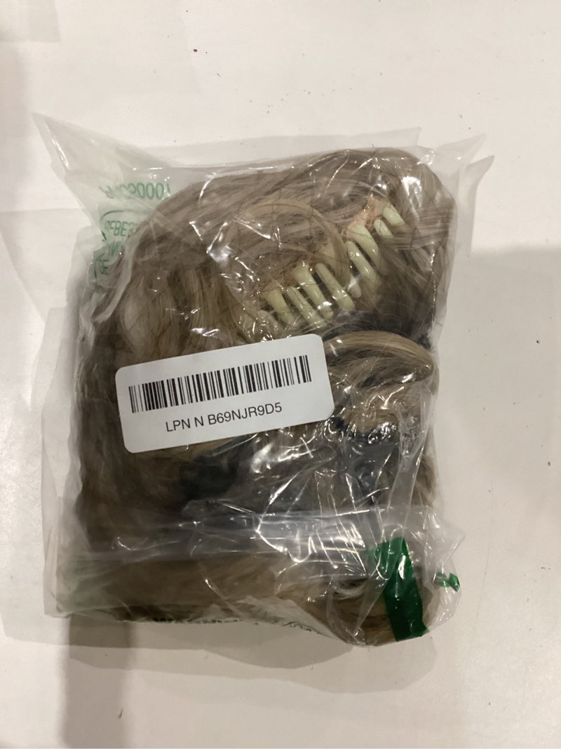 Condition photo showing As Is for reecho 14" ponytail extension, claw clip ponytail extension fake pony tails soft wavy multi layered clip in hair extensions synthetic hairpiece for women hp002 - ash blonde with highlights ash blonde with highlights 14 inch-140 gram(pack of 1)