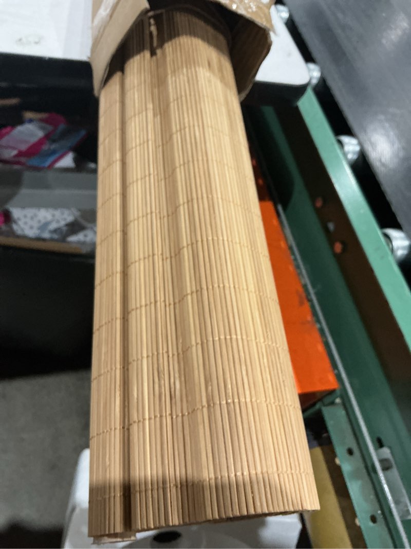 Condition photo showing As Is for bamboo blinds for door window - bamboo roll up shades for windows 42wx72l light filtering bamboo roller shades for indoor outdoor home patio porch 42"w x 72"h wood-2