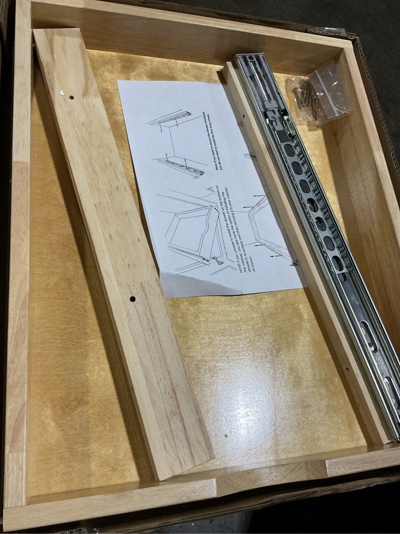 Condition photo showing Good Condition for possibly missing hardware slide-out shelf soft close rails wood pull out tray organizer
