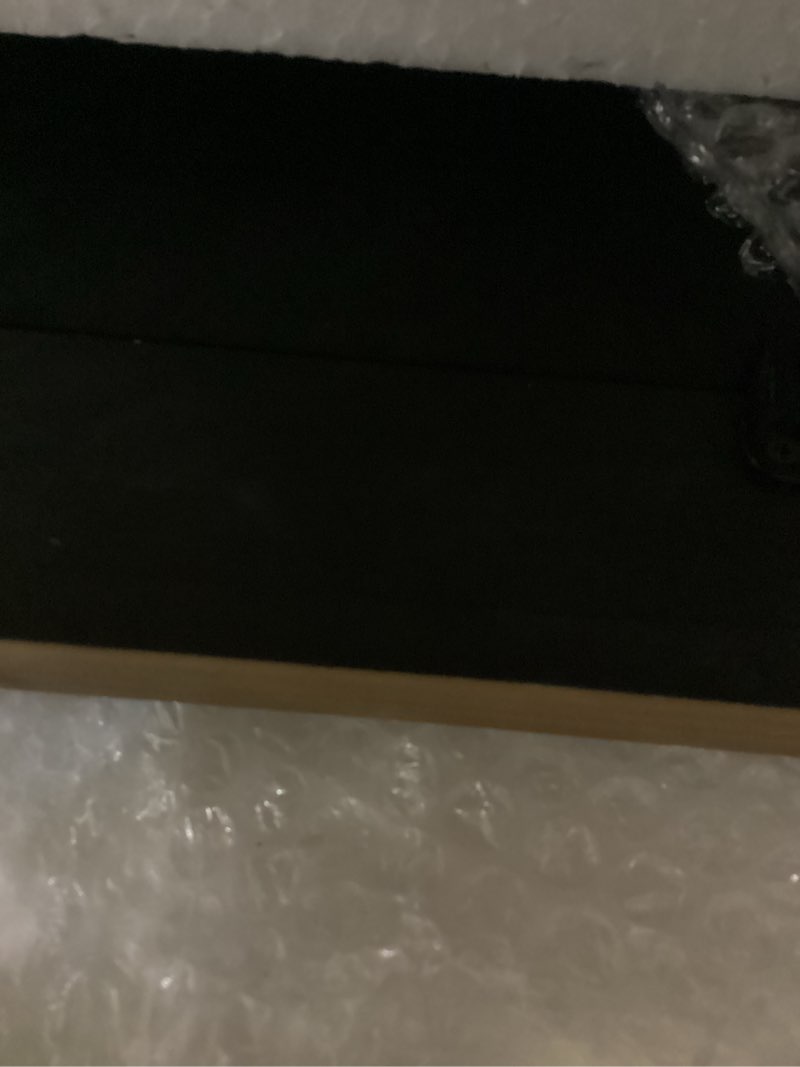 Condition photo showing New/Like New for Farmhouse Wall Mirror, 40” x 26” Rustic Wood Framed Wall Mirrors, Barn Door Style, Large Rectangle Decorative Wall Mounted Mirror for Bathroom Living Room, Bedroom, Entryway, Brown