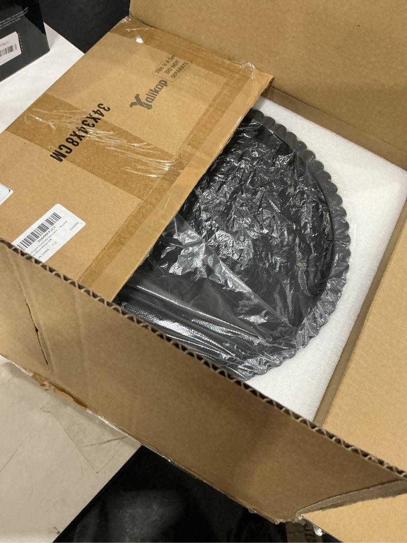 Condition photo showing Good Condition for yalikop round concrete decorative tray for coffee table decoration 12" black table centerpieces decorative ottoman tray for serve home decoration accent bandejas decorativas gift