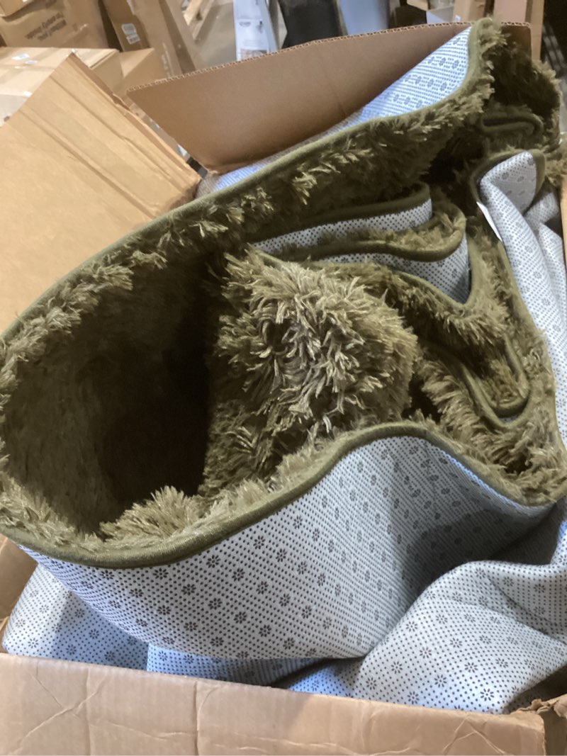 Condition photo showing Good Condition for olanly machine washable large area rugs for living room, bedroom, soft fluffy shaggy bedside rug, indoor floor carpet for kids girls and boys, dorms, nursery, home decor aesthetic, olive green