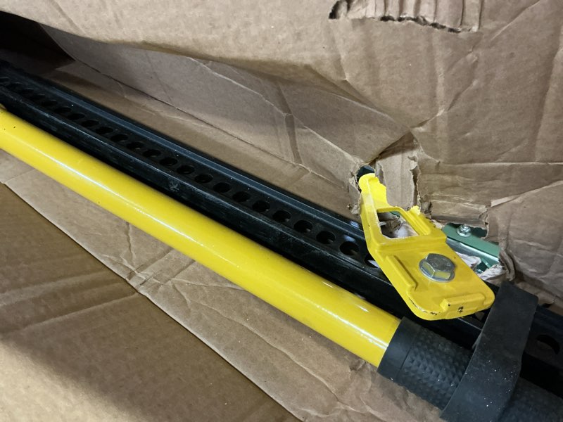Condition photo showing As Is for salman farm jack 48" off-road jack 3ton/6600lbs capacity steel and powder-coated