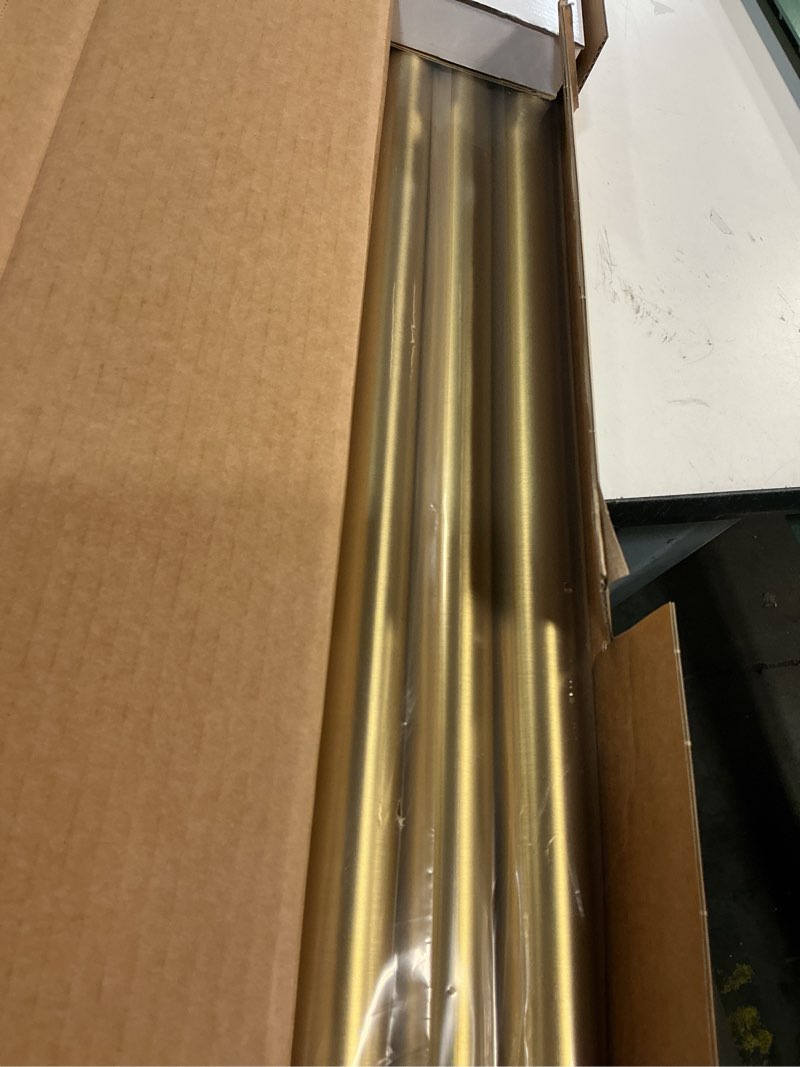 Condition photo showing New/Like New for BlastHome® Non-Adjustable Luxury Extra Long Curtain Rod, 1 ¼” Rod Set, 13 foot Fixed Length (Three Rods Connect for a Seamless Look), Brushed Gold Single Rod Brushed Gold 13 foot