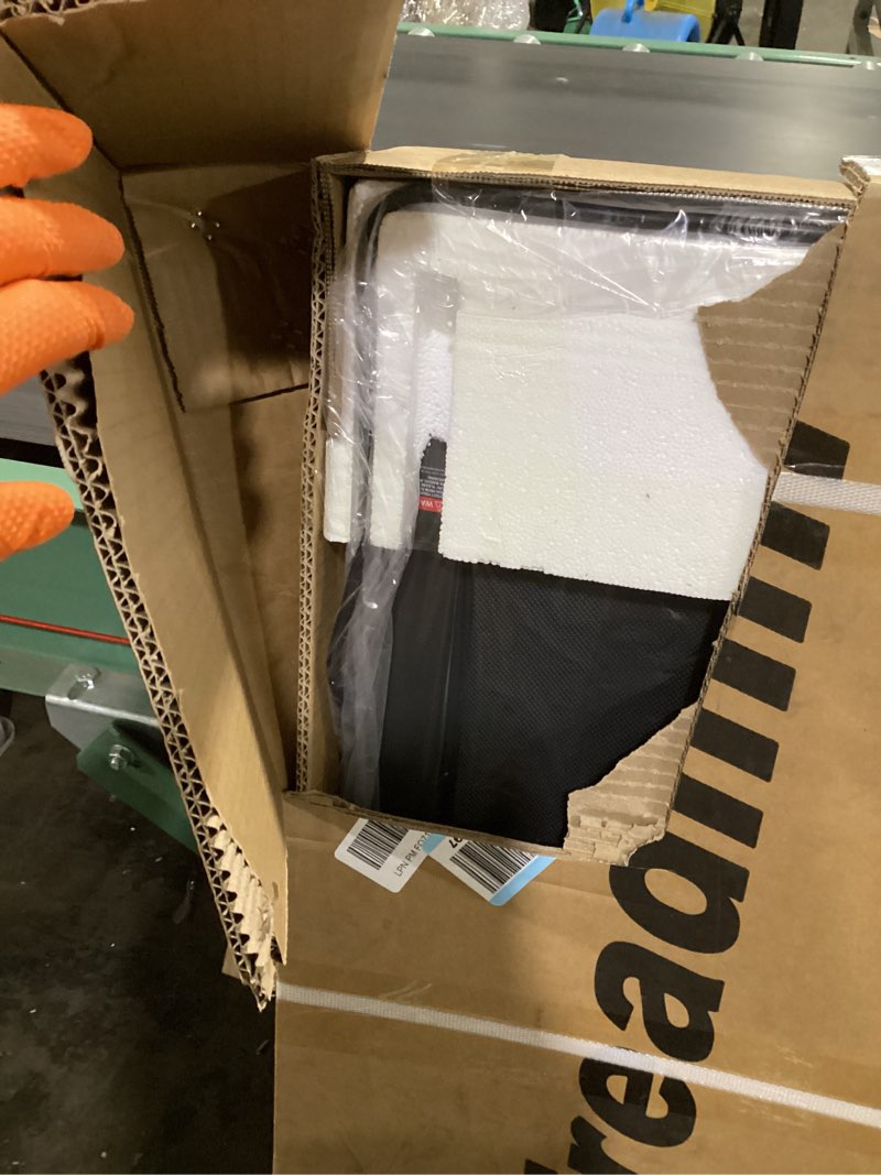 Condition photo showing As Is for walking pad treadmill with 5% incline, under desk treadmill for home office, 2.5hp quiet portable walking pad, 265 lbs capacity, compact treadmill for small spaces with 15" x 35.4" belt black
