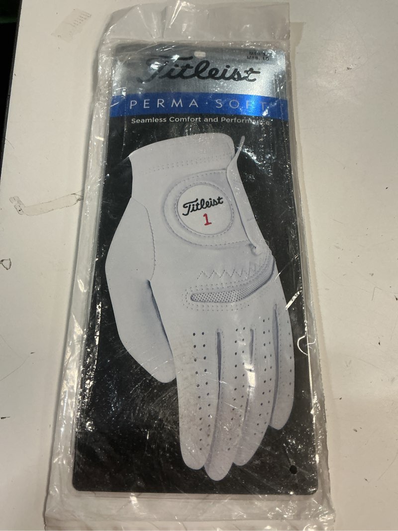 Condition photo showing New/Like New for Titleist Perma-Soft Men's Regular Left Pearl Pearl Medium-Large Worn on Left Hand