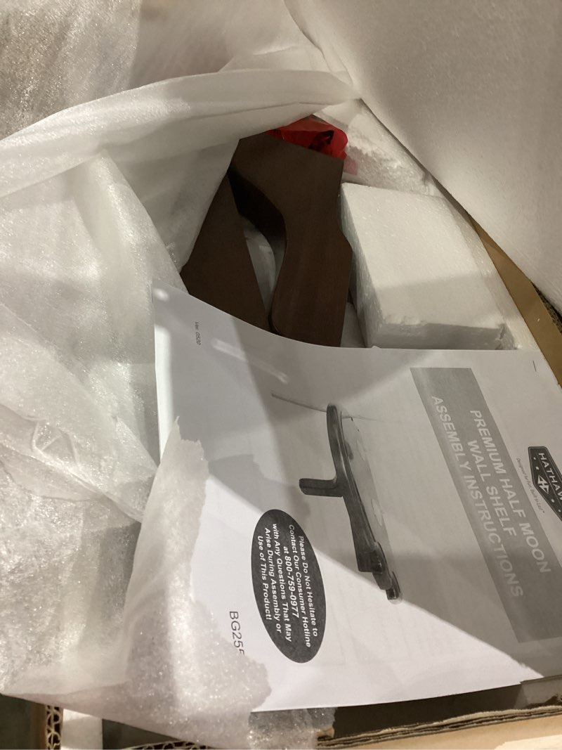 Condition photo showing Good Condition for Hathaway Premium Half Moon Wall Shelf Walnut Finish