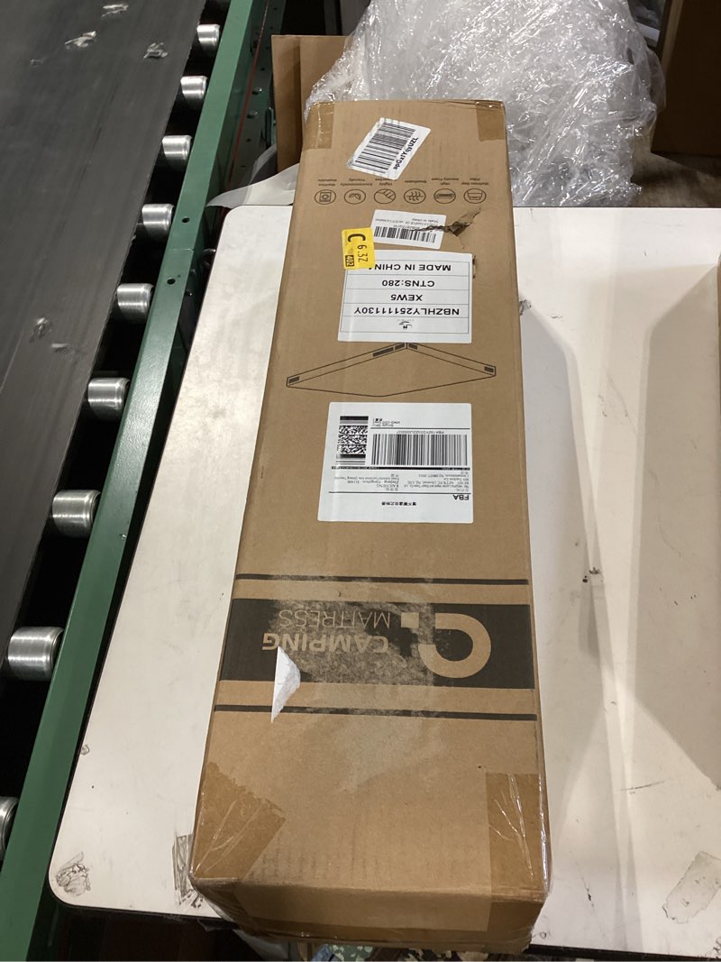 Condition photo showing New/Like New for cymula memory foam camping mattress pad, certipur-us sleeping mat, portable roll up mattress for adults, camping bed pads for sleepover, car bed with travel bag grey small single/cot-72x24x3 in