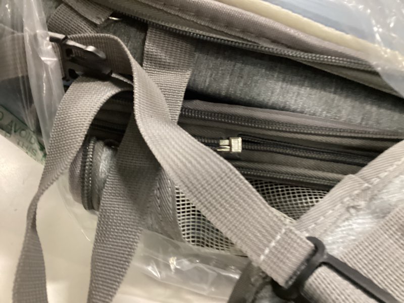 Condition photo showing As Is for Detachable Double Pet Carrier Backpack for Cats and Small Dogs, Cat Travel Carrier for 2 Cats, Perfect for Traveling/Hiking/Camping, Grey