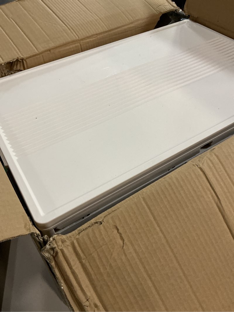 Condition photo showing As Is for SAILUN 136Gal/543Qt Stackable Storage Bins Folding Collapsible Storage Bins with Lid, Closet Organizers and Storage Box with Door Beige 26" W x 17" D x 71" H 26" W x 17" D x 71" H Beige