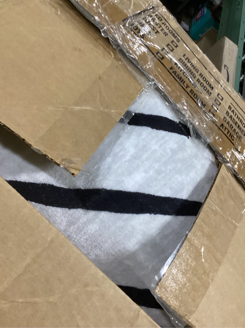 Condition photo showing Good Condition for 8x10 Area Rug for Living Room Washable Non Slip Large Bedroom Rug Stain Resistant Dining Room Throw Carpet Contemporary Accent Carpet Ultra Soft Modern Rug for Home Decor Office, Grey&Black Grey&black 8' x 10' (Rectangular)