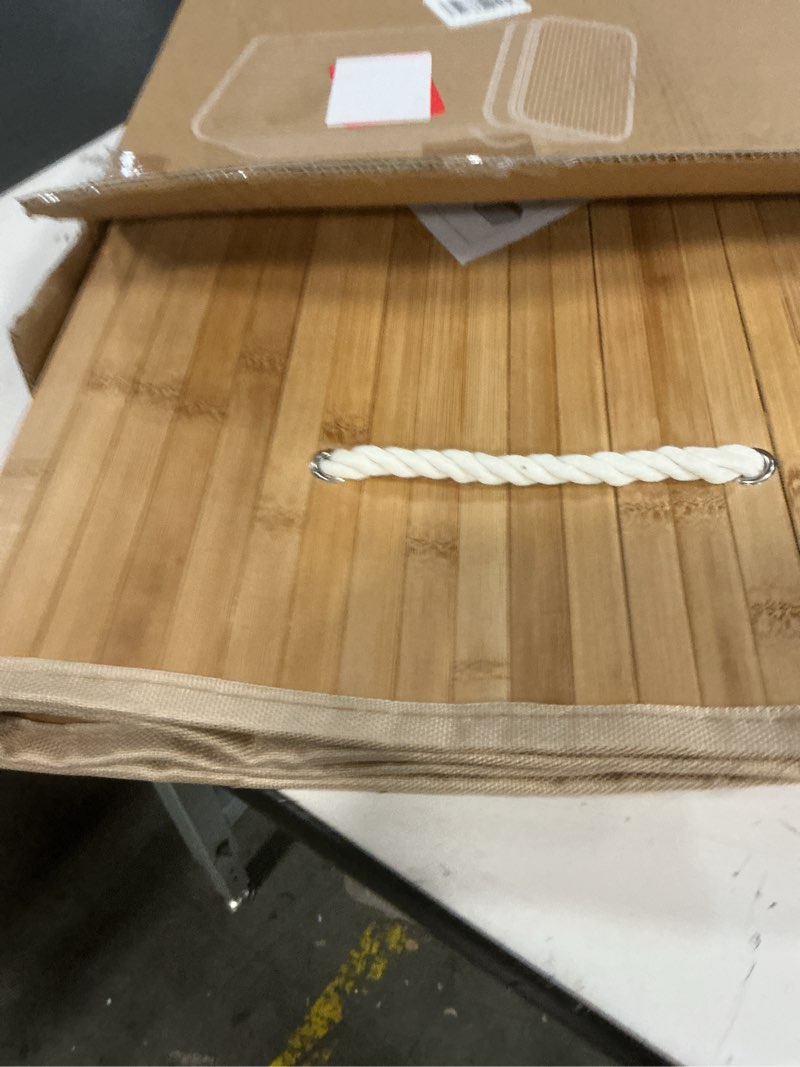 Condition photo showing Good Condition for storageworks laundry hamper with lid, foldable bamboo laundry basket, clothes hamper with handles, organizer and storage for laundry room, bedroom, dorm, natural