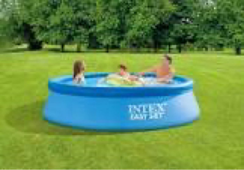 intex 28120eh easy set inflatable swimming pool: 10ft x 30in – puncture-resistant material – quick inflation – 1018 gallon capacity – 23in water depth