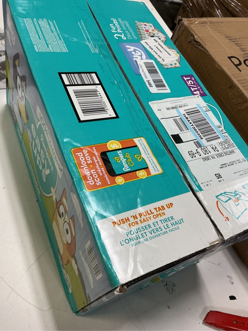 Condition photo showing New/Like New for Pampers Training Pants - Easy Ups Boys & Girls Bluey - Size 4T-5T, 104 Count, Children's Potty Underwear (Packaging May Vary) 4T-5T 104