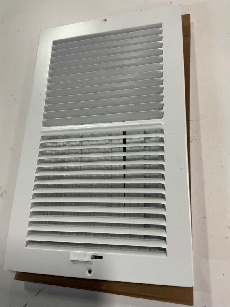 Condition photo showing As Is for 14 x 8 Inch [Duct Opening] Air Vent Covers for Wall or Ceiling - High Airflow 2 Way Steel Ventilation - Adjustable Wall/Ceiling Register, 15-3/4 Inch x 9-3/4 Inch [Overall Dimensions] 14"W x 8"H [Duct Opening]