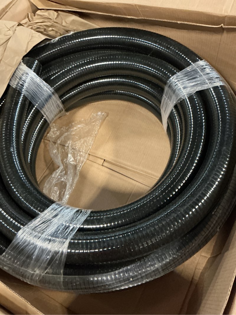 Condition photo showing New/Like New for 2" dia. x 25 ft - hydromaxx® black flexible pvc pipe, hose and tubing for koi ponds, irrigation and water gardens.