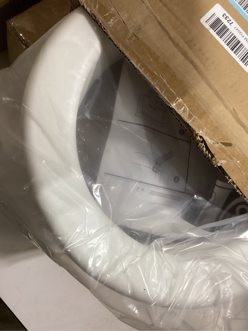 Condition photo showing Good Condition for Carex Toilet Seat Riser, Round Raised Toilet Seat Adds 3.5 inches to Toilet Height, for Assistance Bending or Sitting, 300 Pound Weight Capacity Toilet Riser