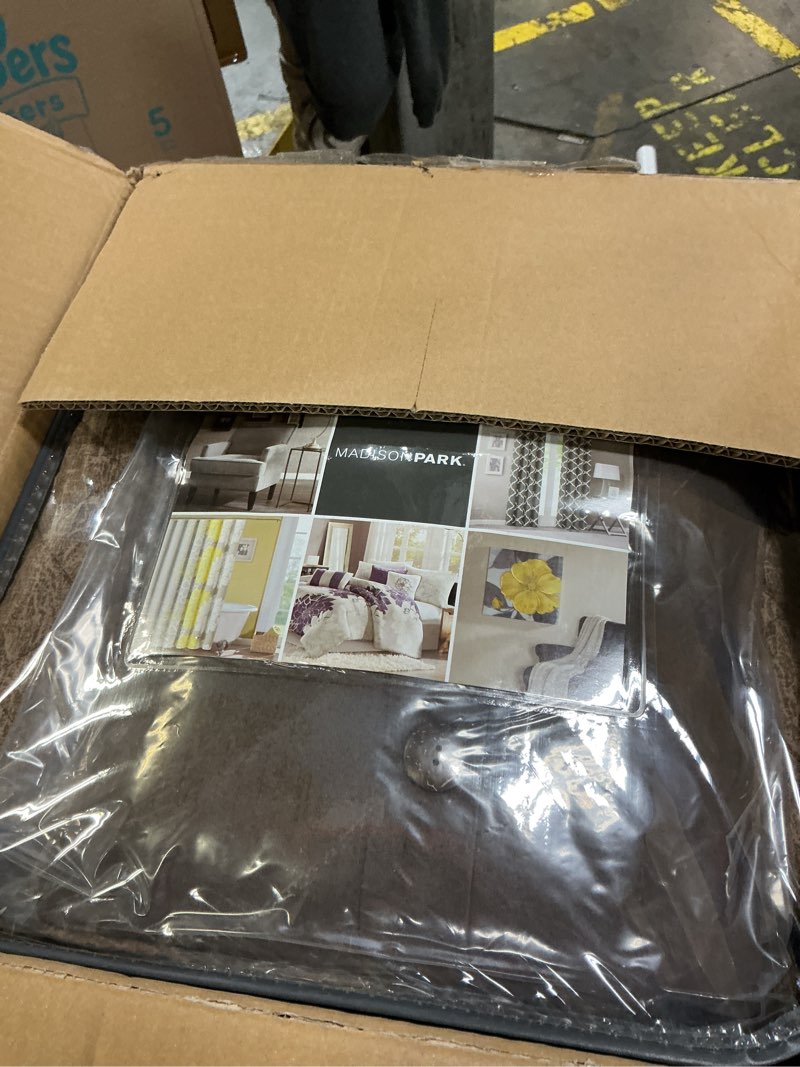 Condition photo showing Good Condition for madison park daybed cover set - trendy design, all season luxury bedding with bedskirt, matching shams, decorative pillow, diamond quilted faux suede reversible brown 75"x39" 6 piece boone brown 75"x39"
