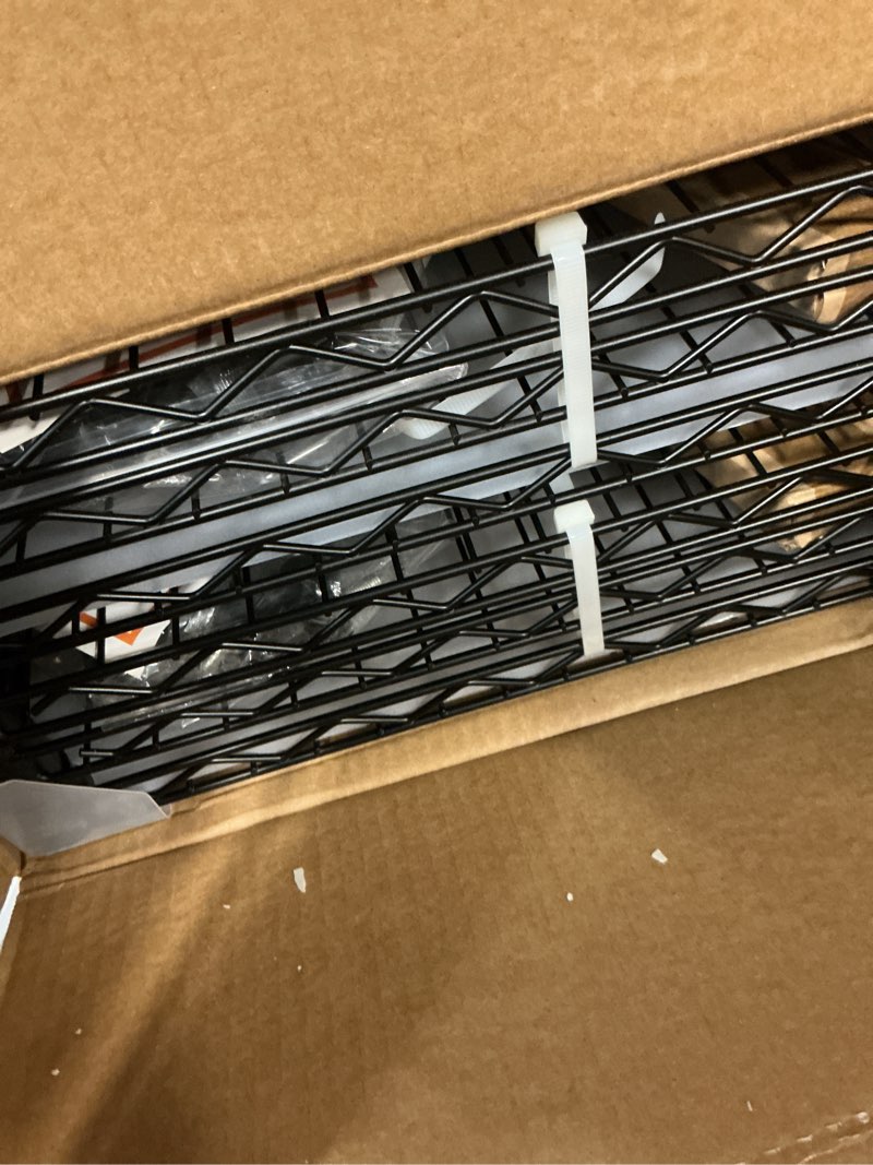 Condition photo showing New/Like New for ezpeaks 2-pack 3-shelf shelving unit with 3-shelf liners, 36" w x 16" d x 36" h adjustable rack, steel wire shelves, shelving units and storage for laundry bathroom kitchen pantry closet, black