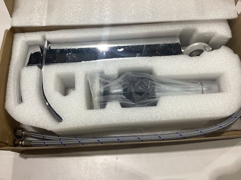 Condition photo showing Good Condition for voton vessel sink faucet chrome modern tall waterfall bathroom sink faucet with pop-up drain single handle bathroom faucet 1 hole bowl lavatory vanity faucet, rv sink camper farmhouse bathroom faucet tall vessel single handle - 11 inches height chrome