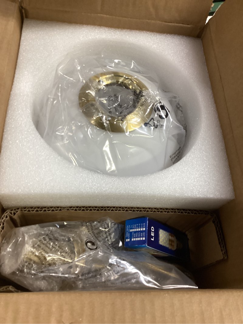 Condition photo showing Good Condition for kco lighting modern globe pendant lights kitchen island lighting white and gold pendant light single pendant lighting frosted glass hanging light brass vintage ceiling light fixture gold-1 light