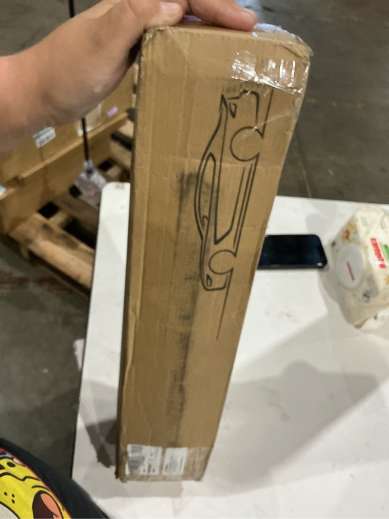 Condition photo showing New/Like New for lcgp universal muffler 2.5" inlet & outlet 19'' overall length,straight through design, stainless steel resonator silver 2.5" inlet 19" overall length