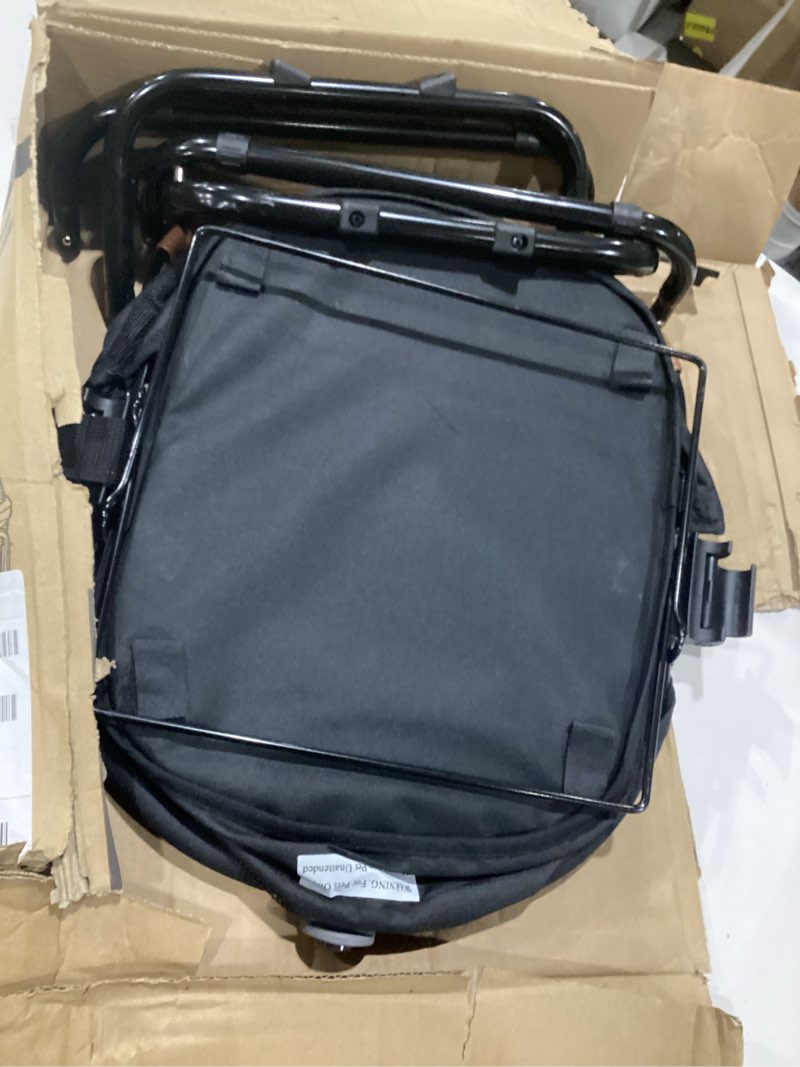 Condition photo showing As Is for pet gear no-zip view 360 ultra lite pet safety carrier & car seat for small dogs & cats, push button entry, 15\", dark charcoal, similar to stock photo, incomplete