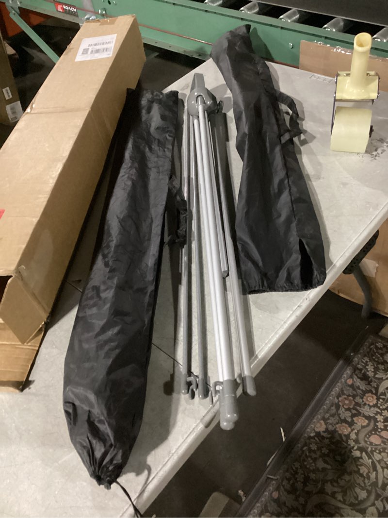Condition photo showing Good Condition for 2 Pack X Frame Banner Stand Fits Any Banner Adjustable Size 23"X63" to 32"X78" with Portable Retractable Carrying Bag, Customize Stand for Trade Show Exhibition Market and Store Display, Silver 2P-23X63in (Standard)