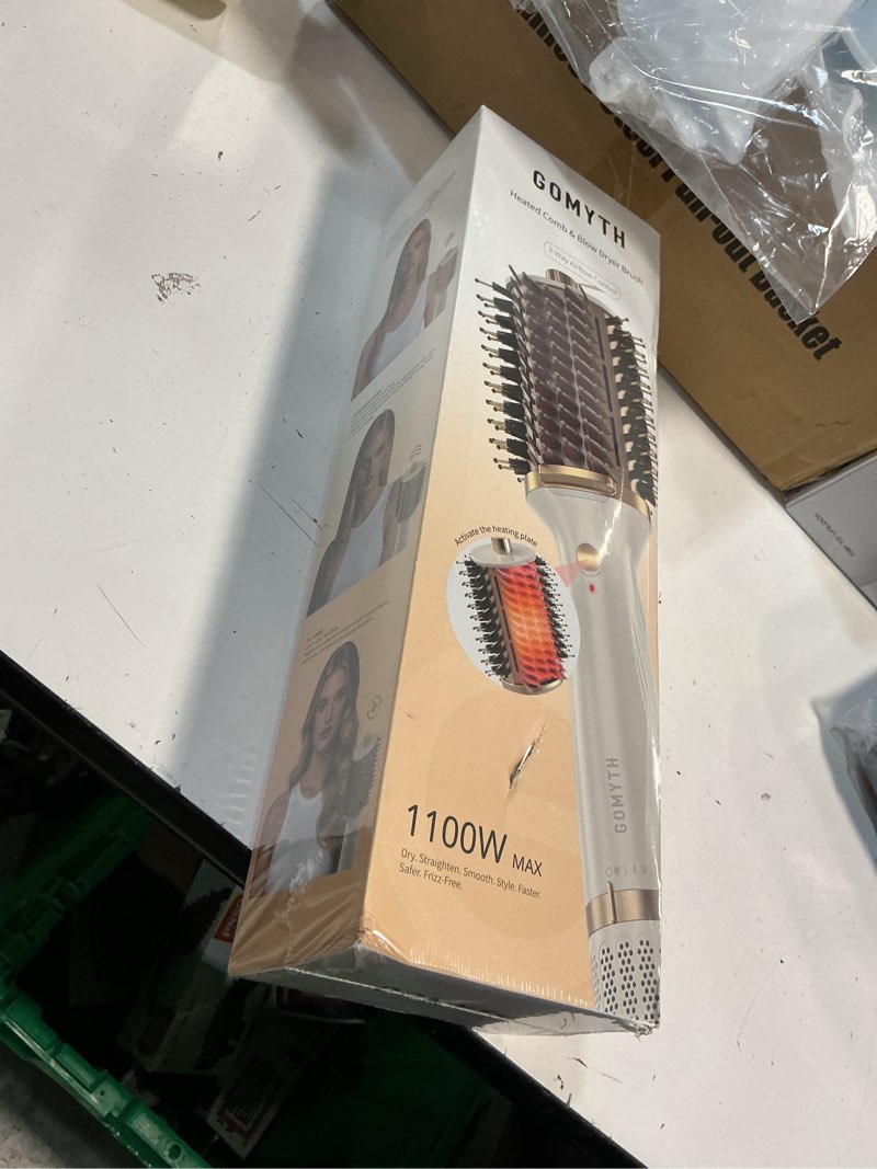 Condition photo showing New/Like New for upgraded 2-in-1 blow dryer brush with heated comb - volumizer hair dryer brush for hair drying & styling, salon blowouts, frizz-free shiny hair, reduced heat damage, suitable for all hair types white