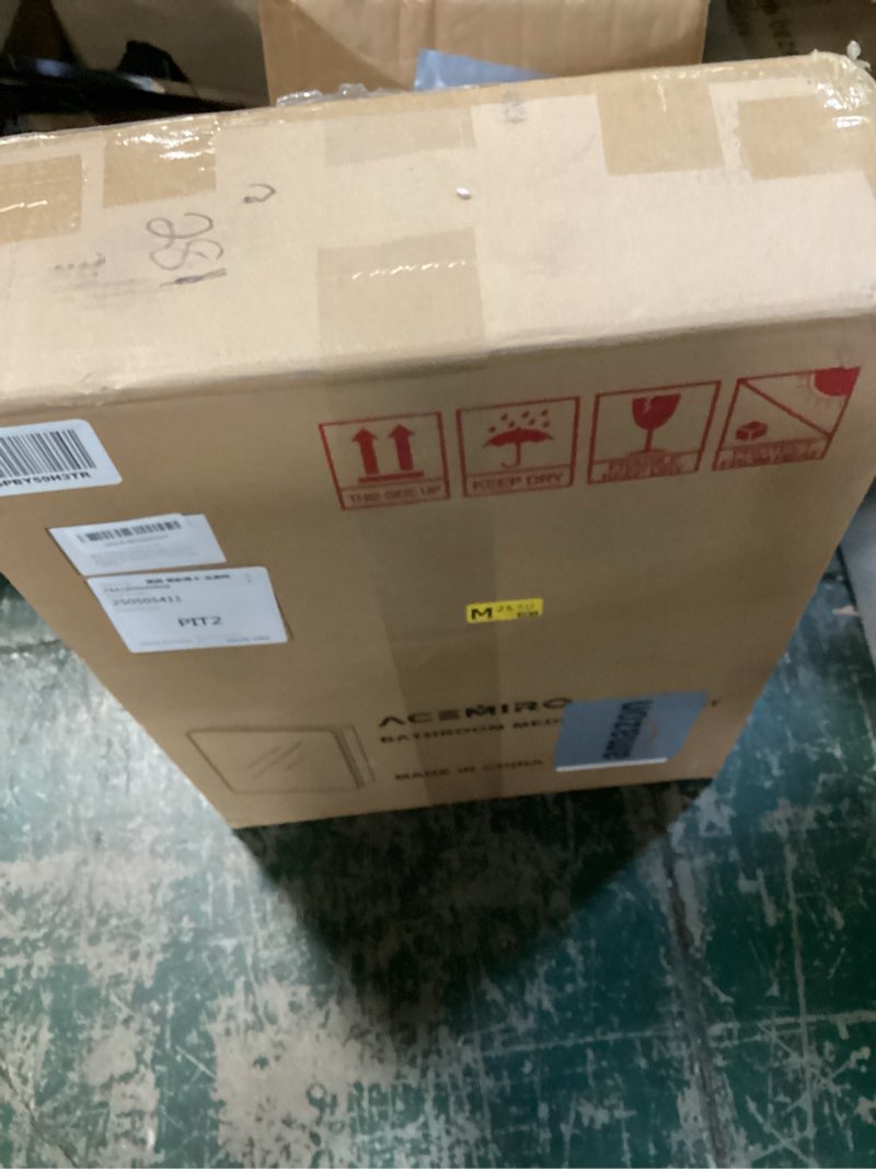 Condition photo showing Brand New for 16x24 Inch Mirror Medicine Cabinet for Bathroom Gold Metal Frame Bathroom Medicine Cabinet with Mirror Recessed or Wall Mounted 16 x 24 inch Gold