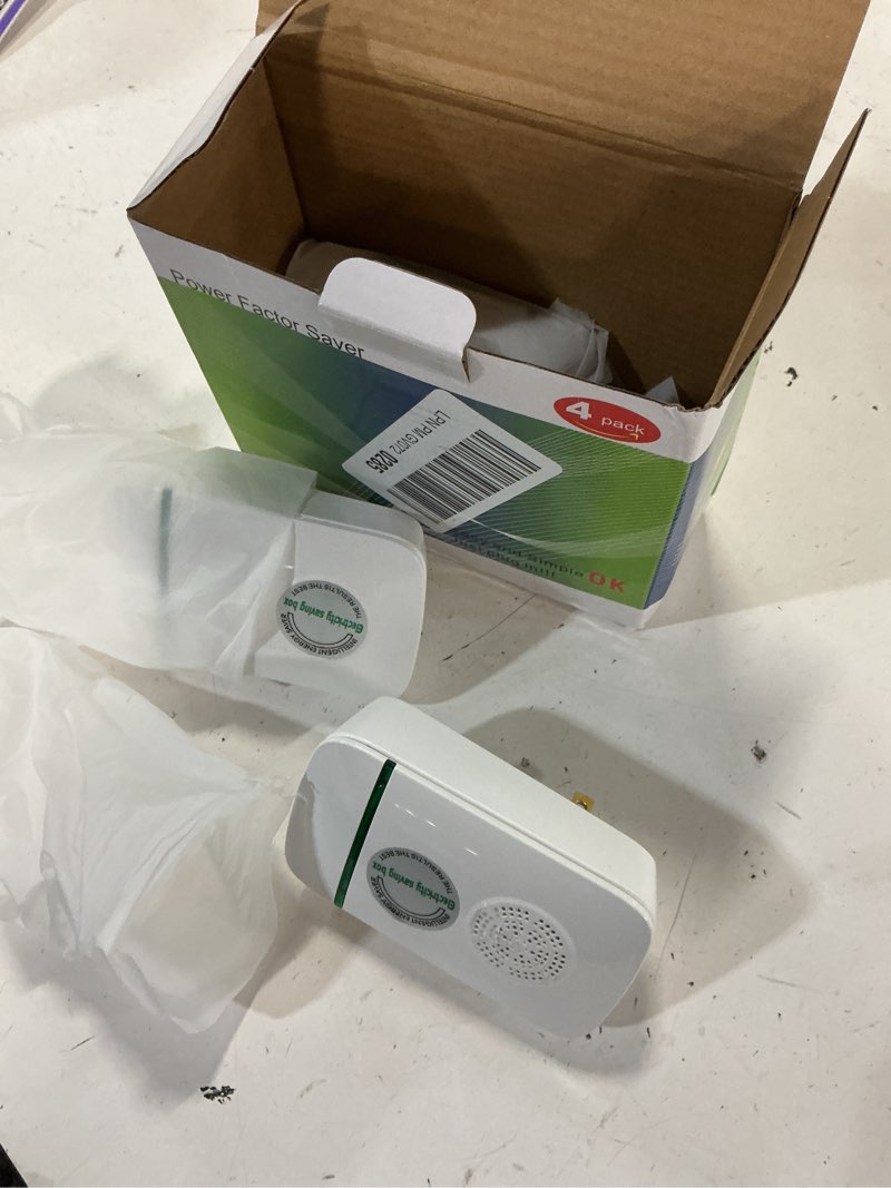 Condition photo showing Good Condition for electricity saving box, intelligent power saver pro by elon-musk for home, reduces energy costs, surge protection for appliances, energy saving device plug-in us plug 90v-250v 30kw 4 pack