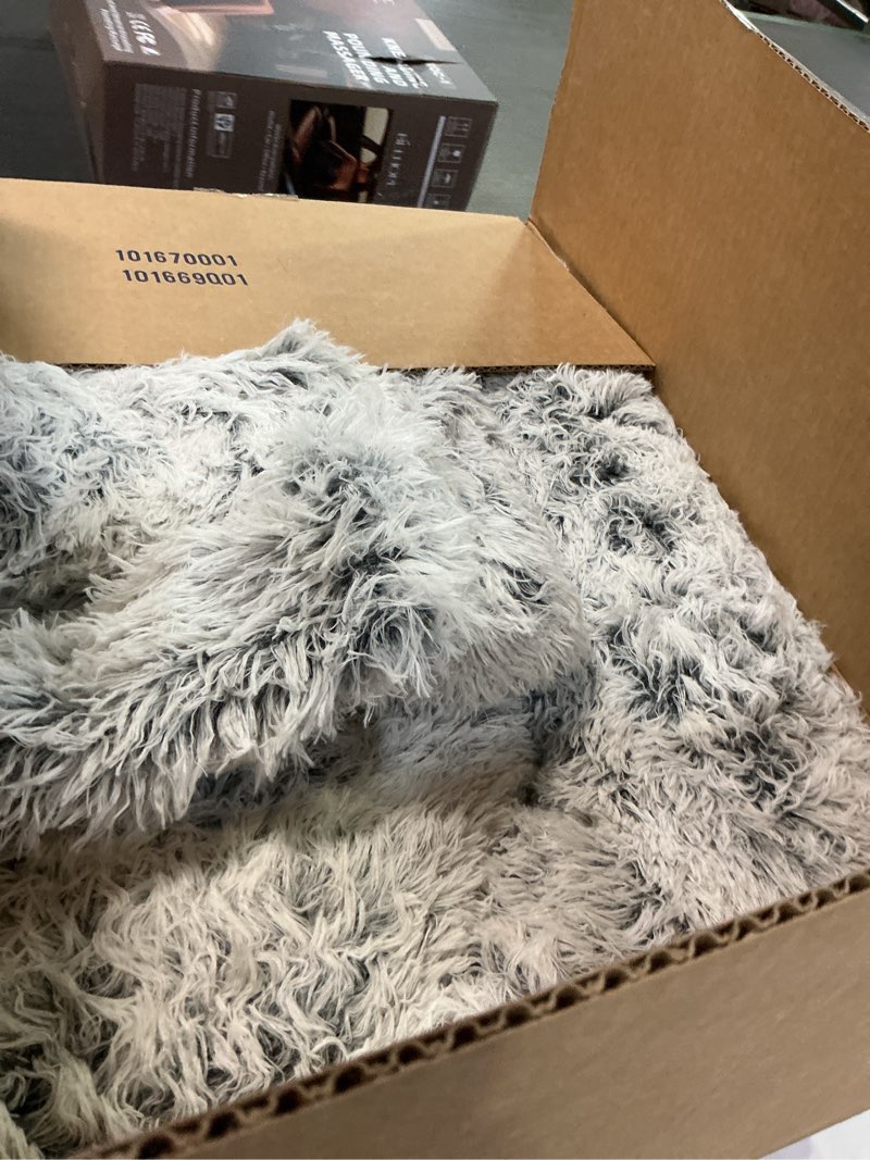 Condition photo showing Good Condition for GGIB Calming Dog Bed Fluffy Plush Dog Mat for Furniture Protector with Removable Washable Cover for Large Medium Small Dogs and Cats (Extra Extra Large, Light Grey) 59.0"L x 41.0"W x 6.0"Th Light Grey