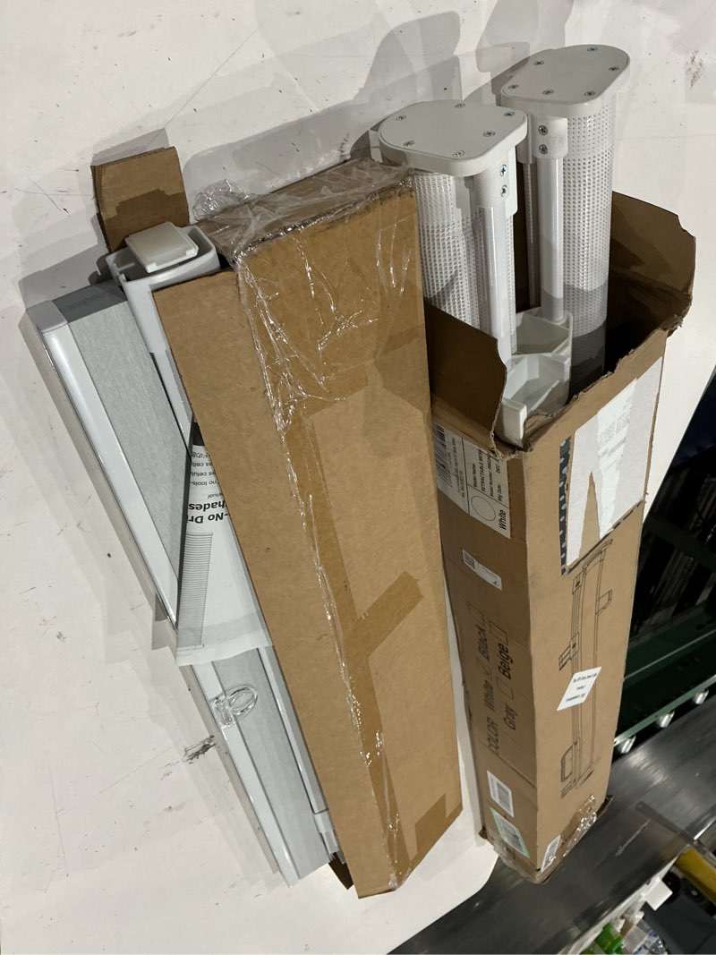 Condition photo showing As Is for assortment of miscellaneous window treatments: blinds, shades, rods, curtains, etc..., 10 items total, bid per item (first come, first serve)