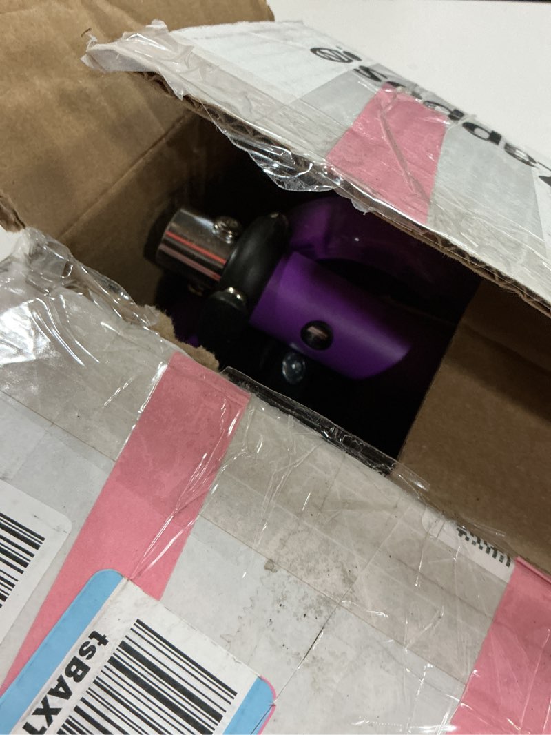 Condition photo showing Good Condition for lifemaster mini 3-wheel kids scooter with multi-color wheel lights – 4-height adjustable handlebar, wide anti-slip deck, child safety certified, boys & girls ages 2+ supports up to 110 lbs purple children and toddler