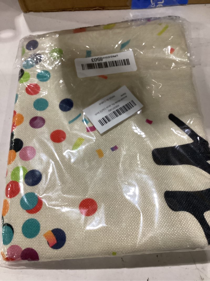 Condition photo showing New/Like New for artoid mode polka dot beige happy birthday table runner, seasonal kitchen dining table decoration for home party decor 13x72 inch 13" x 72", table runner beige
