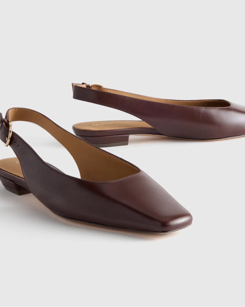 Italian Leather Slingback Flat size 8.5