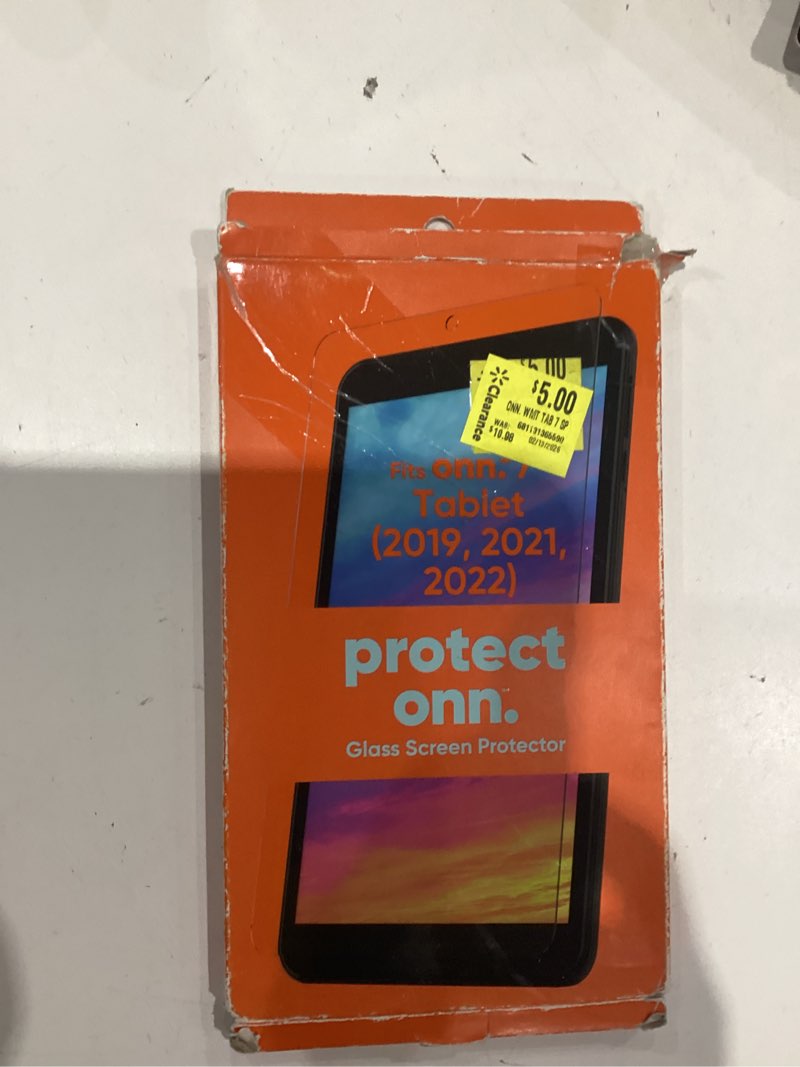 Condition photo showing As Is for onn glass screen protector for onn 7” tablet 2019/2021/2022