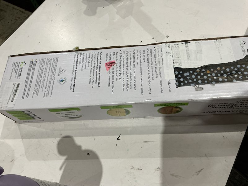 Condition photo showing As Is for homewerks indoor outdoor shower kit