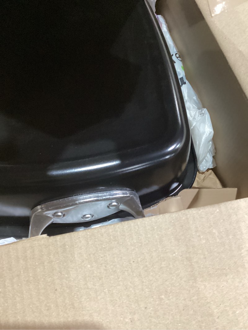 Condition photo showing Good Condition for HONGBAKE Extra Large Turkey Roasting Pan with Rack (U-Shaped), 18.7×13.6 Inch Nonstick Roaster Pan for 25 lb Turkey & Chicken, Deep Turkey Tray for Oven, Wider Handles, 0.8 mm Heavy Duty Steel, Gray