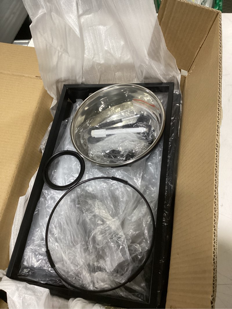 Condition photo showing New/Like New for grand line elevated dog bowls - 7 height adjustable, 10 tilted raised stand with spill proof mat, two 1.5l stainless steel food water bowls for large medium small dogs (15.4" h)
