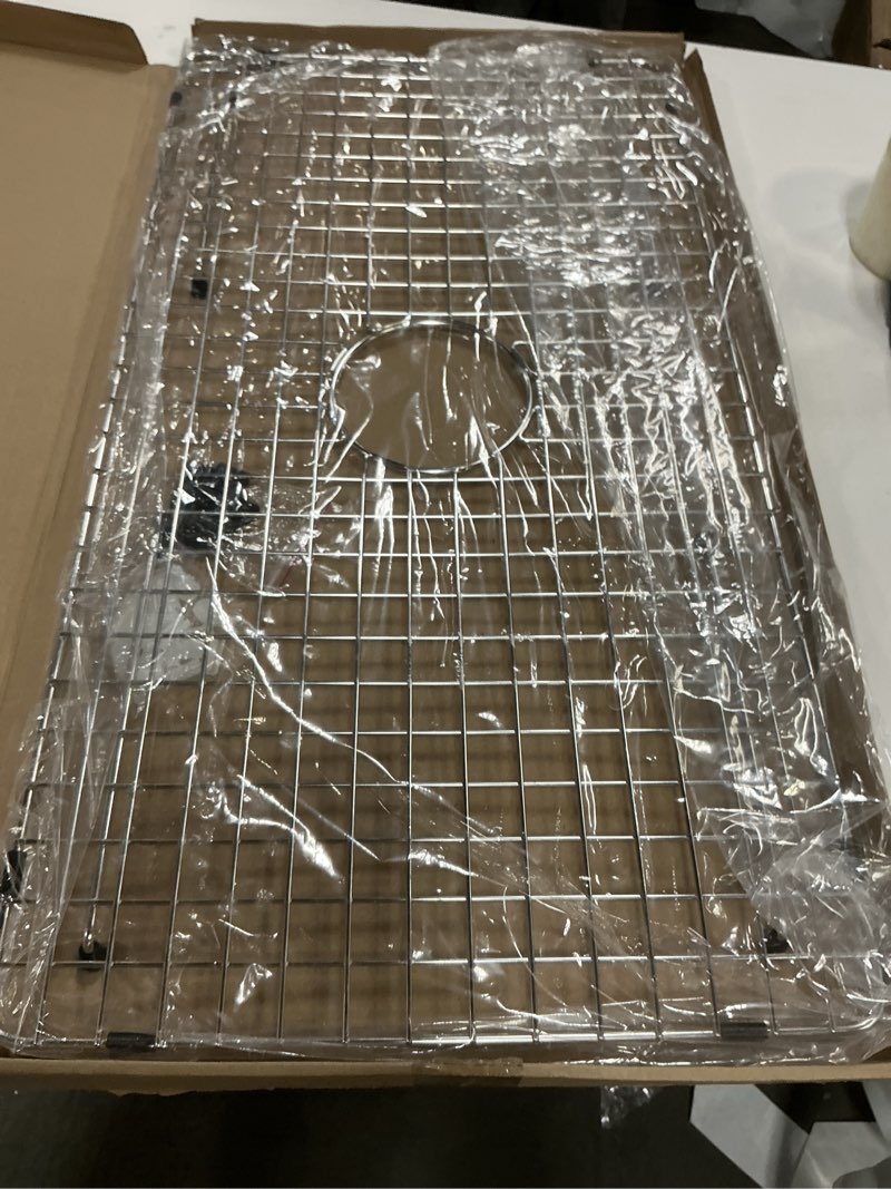 Condition photo showing New/Like New for Sink Bottom Grid 29-1/2" X 15-9/16", Centered Drain with Corner Radius 3/8", Sink Protector for Single Bowl Kitchen Sinks
