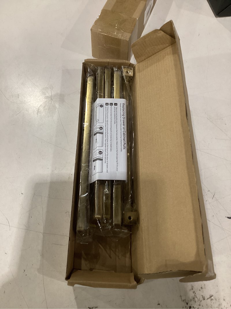 Condition photo showing New/Like New for home edit 5 pack 10 inch champagne bronze cabinet handles solid zinc alloy pulls for kitchen cupboard & drawer hardware 10 inches hole center champagne bronze 5
