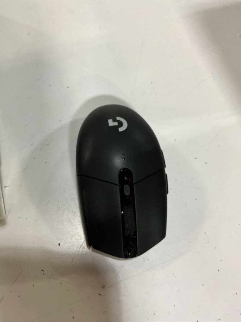 Condition photo showing New/Like New for logitech g305 lightspeed wireless gaming mouse, hero sensor, 12,000 dpi, lightweight, 6 programmable buttons, 250h battery, on-board memory, compatible with pc, mac - black black mouse